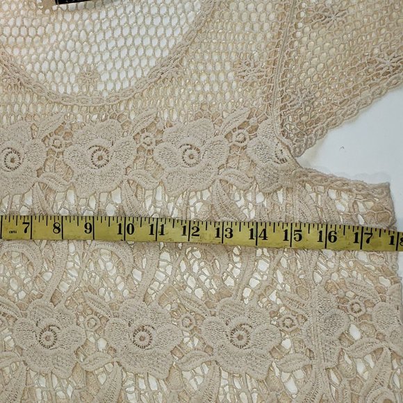 BESCA LADIES CROCHETED LACE TOP CREAM COLOR - Picture 6 of 7